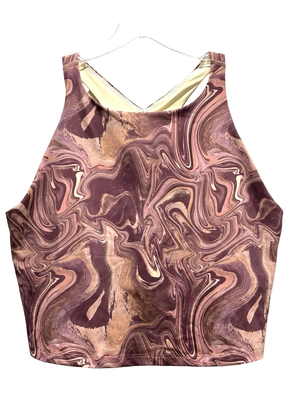 Beyond Yoga Pink & Burgundy Refocus Crop Tank Serene Marble - Extra Large - Picture 2 of 6